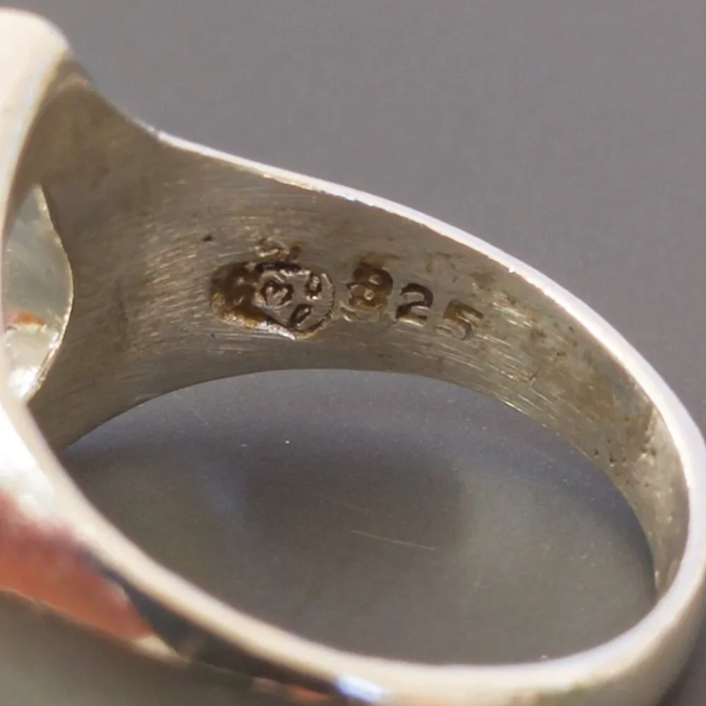 Vintage TAXCO Sterling Open-Heart Signet Ring — Size ~7.25 - Picture 9 of 12